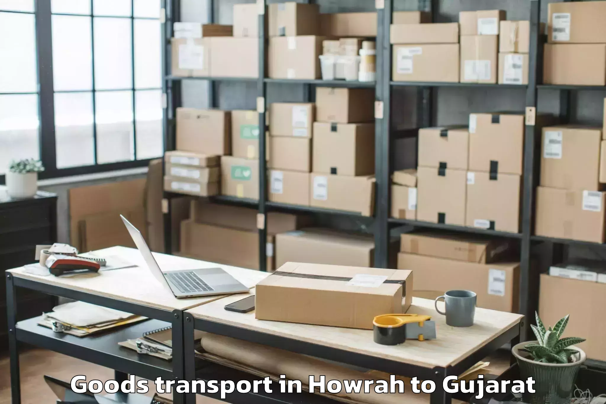 Affordable Howrah to Gls University Ahmedabad Goods Transport